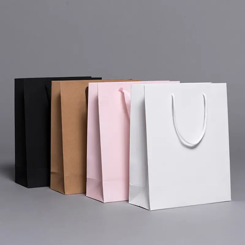 Zycx कस्टम आर्ट पेपर बैग लक्जरी खरीदारी उपहार पेपर बैग कॉस्मेटिक कपड़े शिल्प शिल्प शिल्प शिल्प पैकेजिंग आपके लोगो के साथ