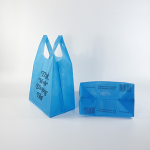 Sac de courses en tissu non tissé pour bouteilles / Sac non tissé type T-shirt à bas prix / Sac non tissé imprimé jetable - Product Image 4