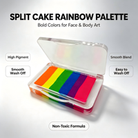 Palette de peinture corporelle et faciale pour enfants, silicone, UV, à base d'eau, multicolore, non toxique, lavable, avec logo personnalisé, marque privée, effet lumineux UV