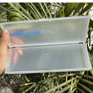 Likerai Transparent Plastic Storage <b>Box</b> Rectangle PP Office Organizer Eco-Friendly Stationery <b>Makeup</b> Card Holder For Students - Product Image 5