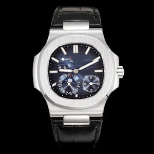 Montre-bracelet automatique mécanique pour homme 2026, cadran texturé noir, bracelet en cuir d'alligator véritable, chronographe multifonctionnel - Product Image 3