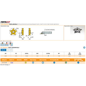 Inserto Pentagonale ISCAR PENTA 24N-RS LS 5 per Taglio e Scanalatura di Precisione con 5 Punte - Product Image 3