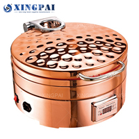 XINGPAI ensemble de buffet de plats de cuisine royaux ronds pour banquet de mariage plats de chauffe-plats de luxe en acier inoxydable et or pour la restauration