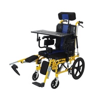 Fauteuil roulant pour enfants atteints de paralysie cérébrale, dossier réglable, repose-jambes extensible, ceinture de sécurité et plateau amovible