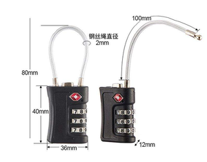 FEIHUAN Usine Meilleur <span class=keywords><strong>Prix</strong></span> <span class=keywords><strong>TSA</strong></span> Approuvé ABS Combinaison <span class=keywords><strong>Cadenas</strong></span> avec Mot de Passe Déverrouiller 3 Chiffres Fil Serrure <span class=keywords><strong>TSA</strong></span> Câble Voyage Bagages - Product Image 5