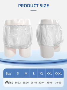 Aidingcare Sous-vêtements d'incontinence Couches pour adultes pour femmes Grandes couches jetables Pantalons en plastique transparent en vinyle - Product Image 5