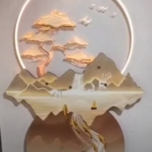 Arte Mural Personalizado al por Mayor, Pintura UV de Lujo para Dormitorio, Pintura Moderna de Paisajes en Porcelana de Cristal, Pintura Decorativa con Luz LED - Product Image 6