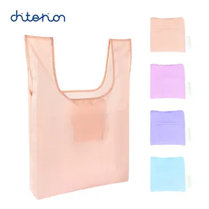 Chiterion TB0127-2A Promotional Foldable Ecological Cartoon 70D Memory Nylon Shopping Wholesale Eco Friendly Grocery Tote Bag