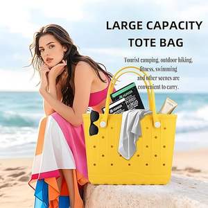 热销商品 女士大号纯色沙滩包 夏季橡胶大号时尚新款 EVA 硅胶包 - Product Image 1