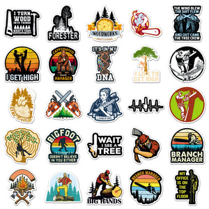 50 Uds. Pegatinas de grafiti creativas para exteriores de leñador de dibujos animados para caja, decoración de casco, pegatina de trabajador forestal - Product Image 4