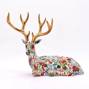 Nice luxury style decal resin reindeer decor unique gifts for home modern decoration