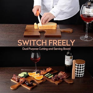 Large Acacia Wood Serving Board Set Puzzle Cut Wooden Charcuterie Platter for Entertaining Charcuterie Platter - Product Image 4