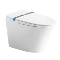 WC intelligent électrique sur pied avec fonction chauffante, bidet, cuvette allongée, évacuation en S, design moderne, télécommande incluse