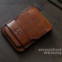 Dompet Pria Mini Pendek Kulit Asli Vintage Buatan Tangan dengan Lapisan Kulit Sapi dan Desain Polos
