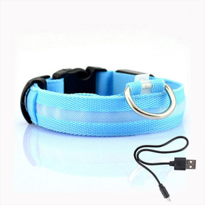 Honden Product <span class=keywords><strong>Usb</strong></span> Opladen Kraag Nylon Flits Lichtgevende Nacht Veiligheid Huisdier Ketting Reflecterende Gloed In Donker Licht Led Hond Halsband - Product Image 6