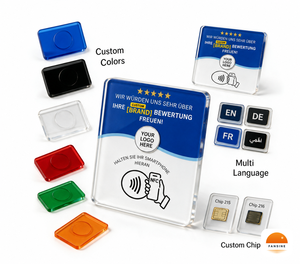 Carta NFC per Recensioni Aziendali Programmabile e Riscrivibile, Supporto per Carta NFC con Logo Personalizzato, Codice QR, Biglietto da Visita Impermeabile - Product Image 2