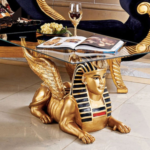 ديكور منزلي مخصص تصميم حديث طاولة قهوة معدنية على شكل حيوان وحيد القرن تمثال برونزي - Product Image 5