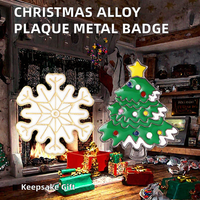 Badge métallique personnalisé Arbre de Noël, moulé sous pression, simple face, électroplaqué, imprimé numériquement, avec attache clip, pour vêtements et souvenirs