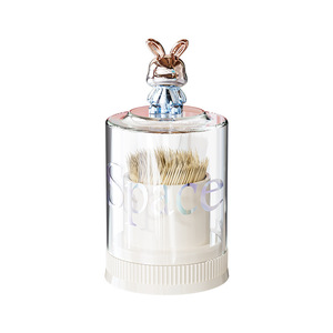 Cute Cartoon Rabbit Transparent Toothpick <b>Box</b> <b>Large</b> Capacity Desktop Storage Holder For Household Use - Product Image 2