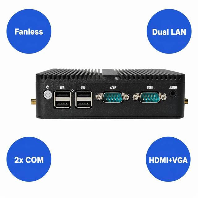 YCT-074 Ultra Compact Fanless Intel J4125 4x I225 2.5G LAN 2.4/5GHz WiFi 256GB Firewall Router PfSense Embedded Industrial Pc