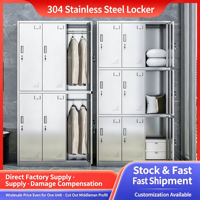 Casier de personnel en acier inoxydable, armoire de vestiaire anti-poussière pour atelier, armoire à chaussures, armoire de rangement verrouillable pour usine alimentaire