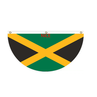 Drapeau de Saipan personnalisé, drapeau de supporter en polyester robuste en forme de demi-cercle pour les rassemblements sportifs et les célébrations familiales en plein air