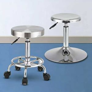 Taburete Antiestático de Acero Inoxidable, Silla de Barra Giratoria y con Altura Ajustable, Taburete Redondo para Laboratorio, Taburete de Trabajo para Línea de Ensamblaje de Fábrica - Product Image 5