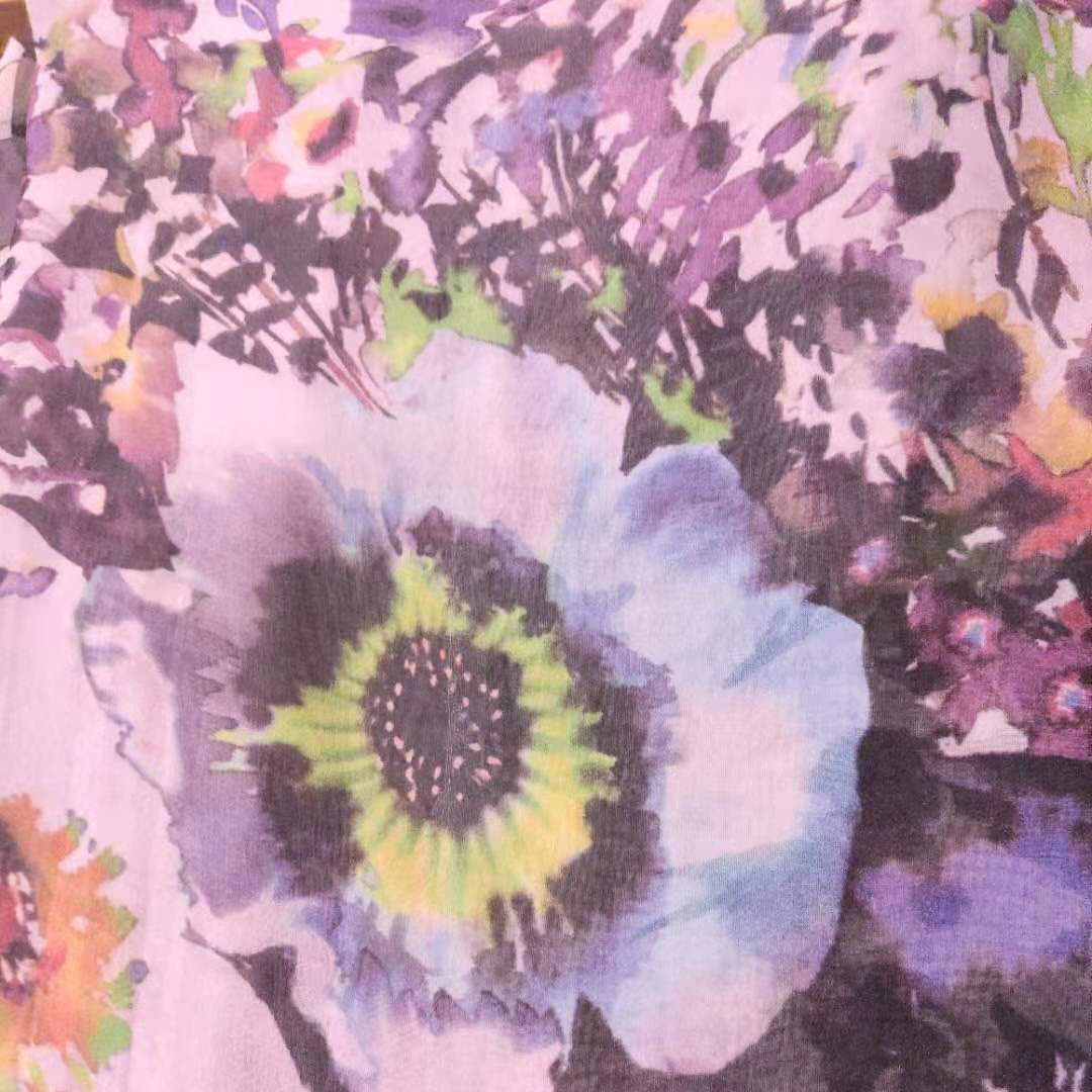 В наличии 100% шелк тутового шелкопряда с цифровым цветочным принтом 8 мм шифон приятный на ощупь