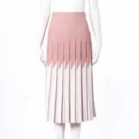 Skirt Knitwear Manufacturers Custom Summer High Waist Stretch Knit Pleated Women's Long Skirt