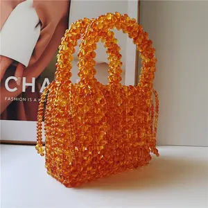 2024 New Design Premium Quality Trendy All-match Atmospheric Women's Handbag Handmade Acrylic Beads Beaded Tote Bag