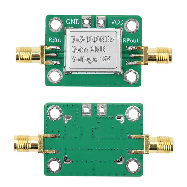 RF Signal Amplifier Module Ultra Wideband Medium Power Signal Amplifier Module 5M-6GHz Gain 20dB with Shielding Shell