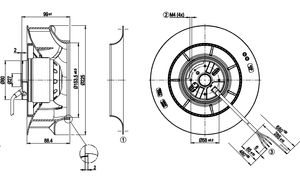 R2E225-RA92-15 גרמאני מיובא 230v 155/210w צנטריפוגלי מאוורר עם מאוורר קריר יותר inverter צנטריפוגלי מאוורר תעשייתי - Product Image 3