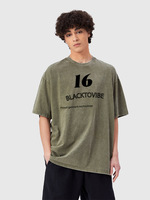 T-shirt Streetwear Oversize Homme 100% Coton Haute Qualité Mode Rétro Vintage Manches Courtes Décontracté Anti-boulochage Uni 230g