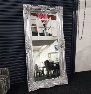 Miroir antique européen Homco, carré, pleine longueur, doré, cadre décoratif orné, design biseauté - Product Image 4