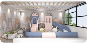 <span class=keywords><strong>Maison</strong></span> de jeu souple pour enfants château coquin toboggan fosse à balles aire de jeux intérieure/extérieure pour enfants taille personnalisée couleur Construction en métal - Product Image 4