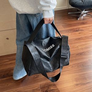 Customized Logo Unisex Travel Bags Large Capacity <b>Clothes</b> <b>Storage</b> Tote Bag Waterproof Silver PU Luggage Bags - Product Image 3