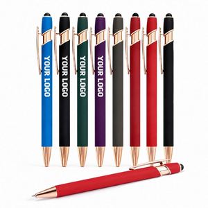 Stylo à bille en métal personnalisé de luxe avec logo imprimé, toucher doux, promotionnel, avec stylet, logo personnalisé - Product Image 1