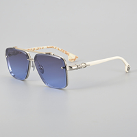 CH8239 Lunettes de Soleil Designer Rectangulaires pour Hommes et Femmes, Couleur Marbrée Noir Marron Bleu, Style Pilote Tendance Urbain, Vente en Gros