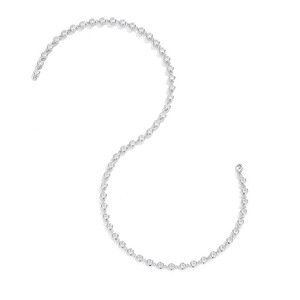 팩토리 주얼리 고급 S925 실버 3mm 4mm 버블 랩 다이아몬드 지르콘 또는 모이사나이트 테니스 체인 목걸이 (여성용) - Product Image 3