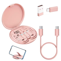 Kit d'adaptateur de voyage multifonctionnel 60W à charge rapide 6 en 1 avec câble de charge USB Type C Micro et boîte de rangement pour téléphone portable