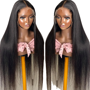 Perruques de cheveux humains frontales en dentelle HD transparente 13x4, lisses à 200 %, pré-épilées, en cheveux indiens Remy bruts, pour femmes, à prix abordable - Product Image 1