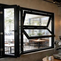 Fenêtre pliante en alliage d'aluminium avec verre trempé résistant aux impacts d'ouragan, directement de l'usine chinoise