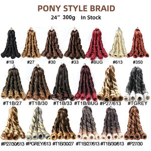 Julianna Kanekalon 24 pulgadas 6X 300g Pony Style Body Wave Extensiones de cabello sintético de onda suelta Español Francés Curl Trenzado de cabello - Product Image 5