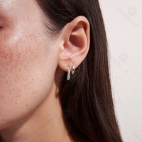 Produk penjualan terlaris perak 925 anting-anting CZ batu permata merah perhiasan cantik 2024