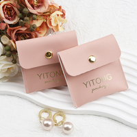 Pochette en cuir PU élégante pour bijoux, avec boutons dorés, idéale pour mariage et cadeaux, vente en gros