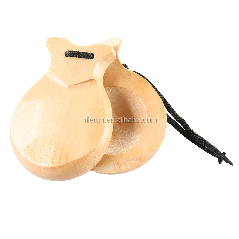 Orff percussion musical instrument flamenco/flamingo dance hard solid wood castanets Spanish wooden castanets