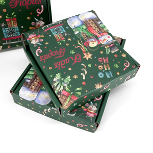 Boîtes d'emballage de biscuit de Noël de papier enduit brillant de fournisseur Fenêtre sûre de nourriture a découpé l'impression faite sur commande disponible - Product Image 2