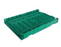 Groothandel Lichtgewicht Duurzame Opvouwbare Container Inklapbare Geperforeerde Plastic Stapelbare Recyclebare Groene Ecologische Fruitcontainer