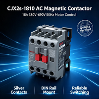 DELIXI CJX2s-1810 Contactor Magnético Trifásico de CA 18A AC380-690V 50Hz Contactor Electromagnético Industrial para Motor de CA