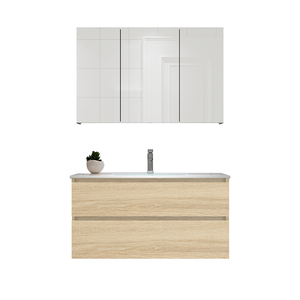 Beste Prijs Multiplex Ijdelheden Moderne Badkamermeubel Hout Met Led Spiegel - Product Image 1